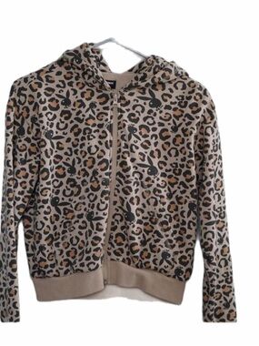 PLAYBOY X PACSUN Leopard Print Zip Hoodie Jacket - Beige & Black